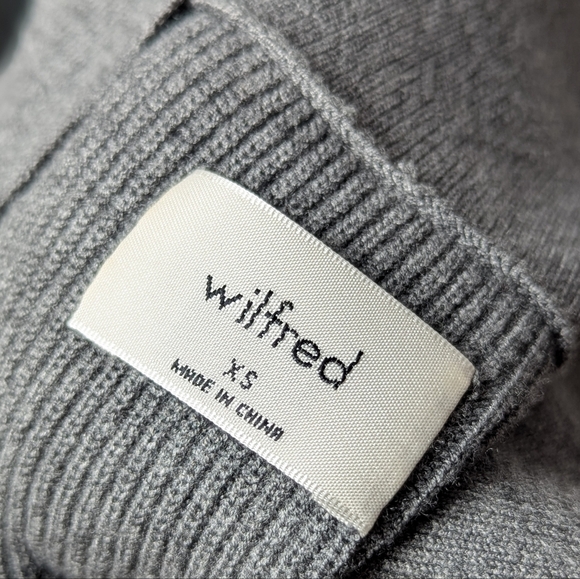 WILFRED Cove Dress Heather Oatmeal Button Sweater Grey Turner Taupe XS Aritzia - Picture 10 of 12